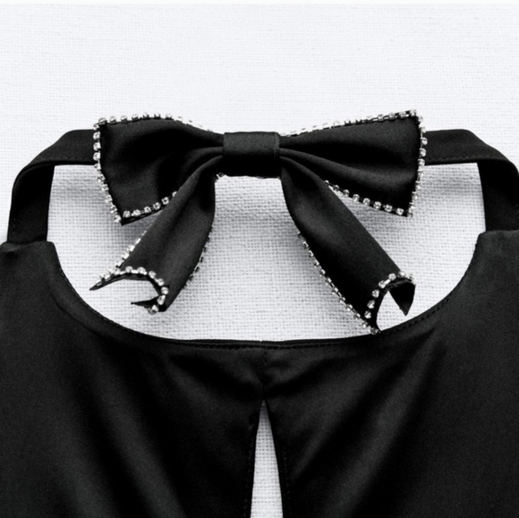 JEWEL BOW CUT OUT HALTER DRESS SIZE L - Picture 8 of 8